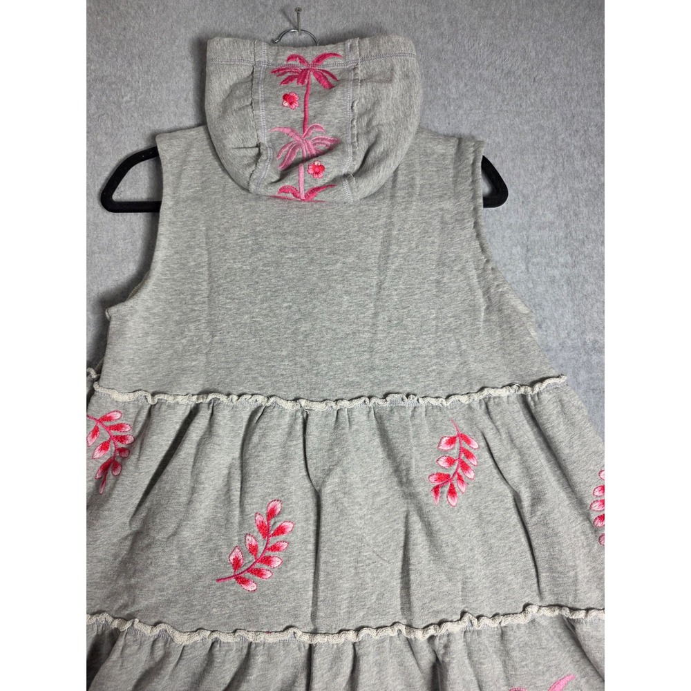 Johnny Was Cassia Grey Embroidered Swing Hoodie Jacket Vest Womens Small Pink - Picture 5 of 12